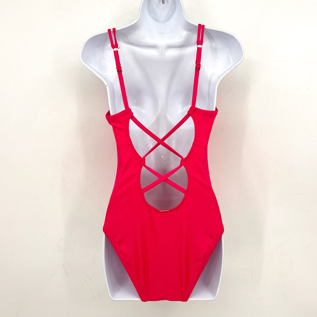 SUNSETS Women's Veronica One Piece Swimsuit Small Pink Begonia Sandbar Rib NWOT