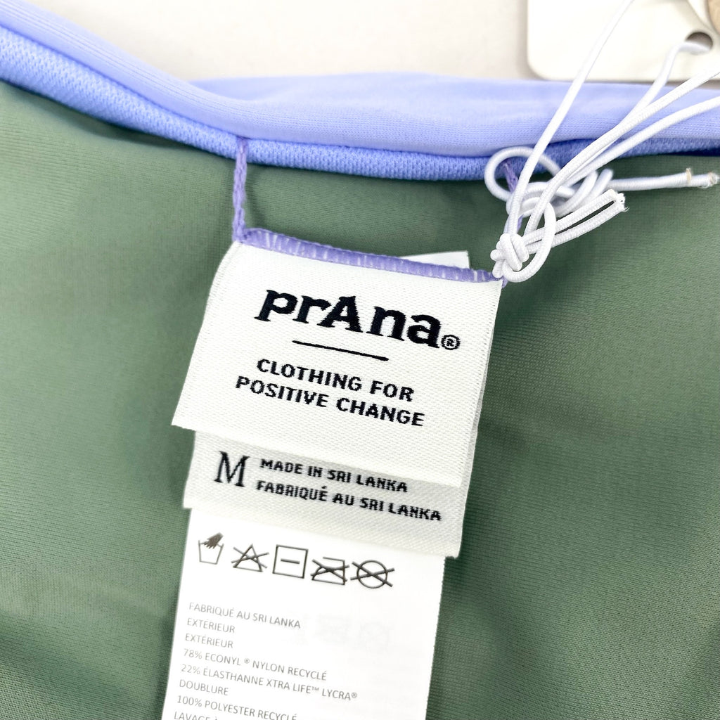 PRANA Women's Innix Bikini Bottom Medium Army Green Colorblock NWT