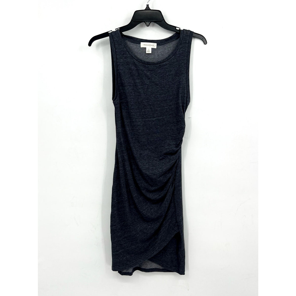TREASURE & BOND Ruched Sleeveless Jersey Tank Dress XS Gray Blue NWOT