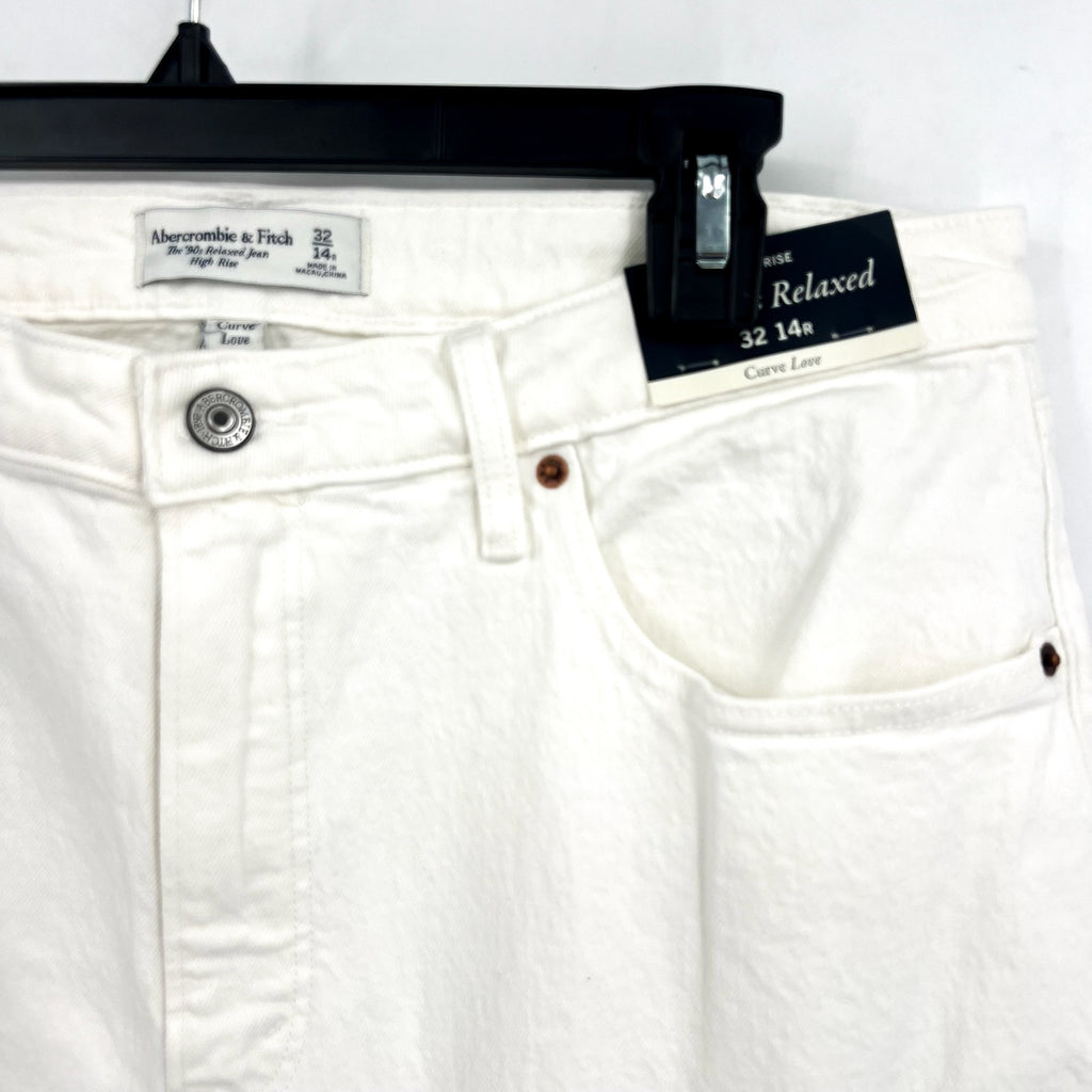 ABERCROMBIE & FITCH Womens 90s Relaxed Jeans Size 32 US 14 White Curve Love NWT