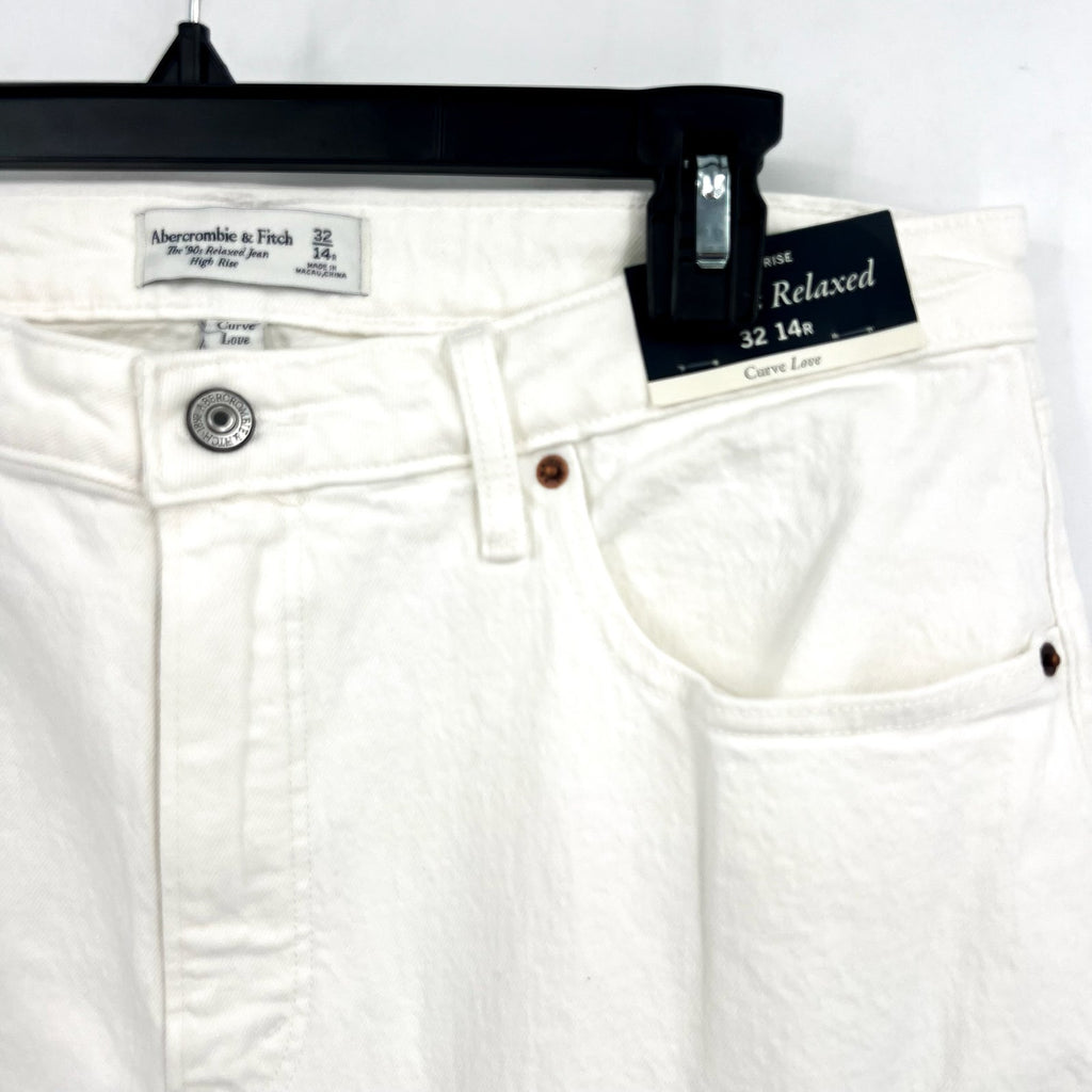 ABERCROMBIE & FITCH Womens 90s Relaxed Jeans Size 32 US 14 White Curve Love NWT