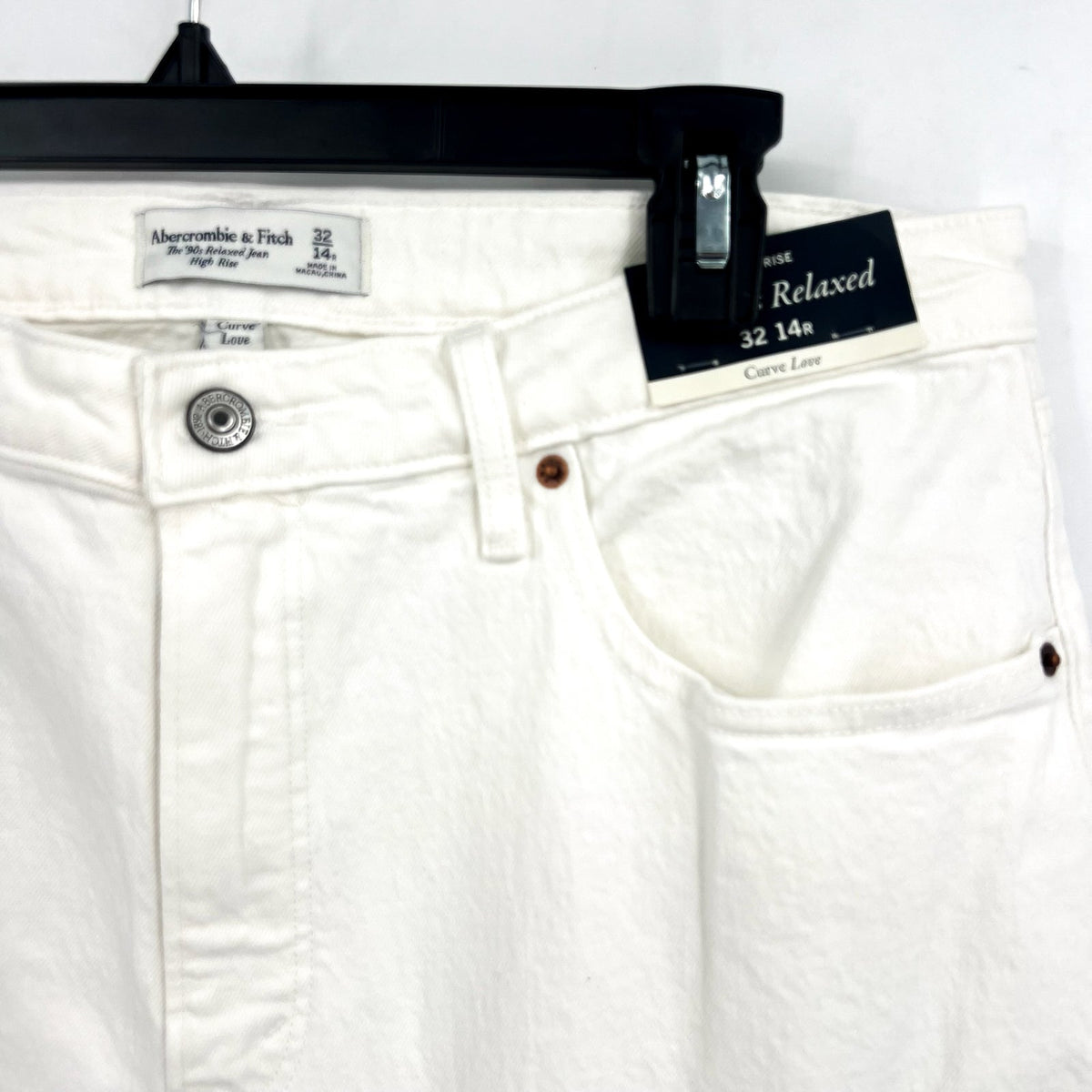 ABERCROMBIE & FITCH Womens 90s Relaxed Jeans Size 32 US 14 White Curve Love NWT