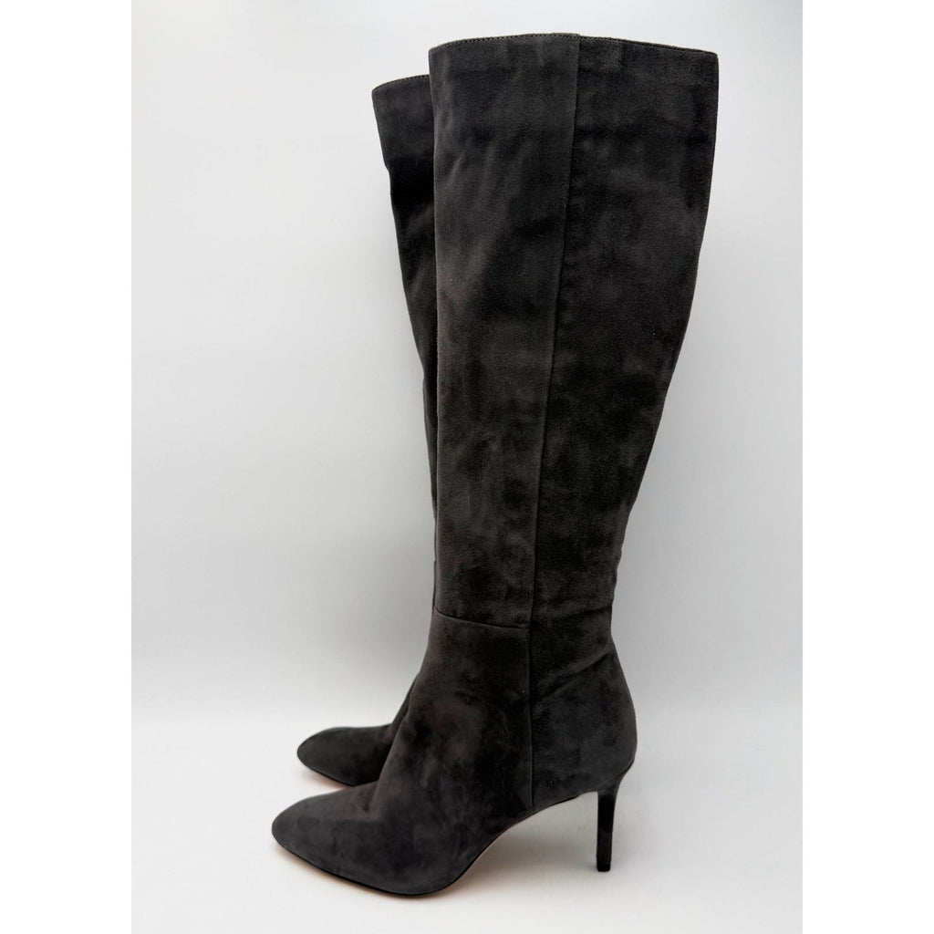 Via Spiga Womens Cassie Knee High Boots Size 5.5 EU 35.5 Gray Suede NWOB