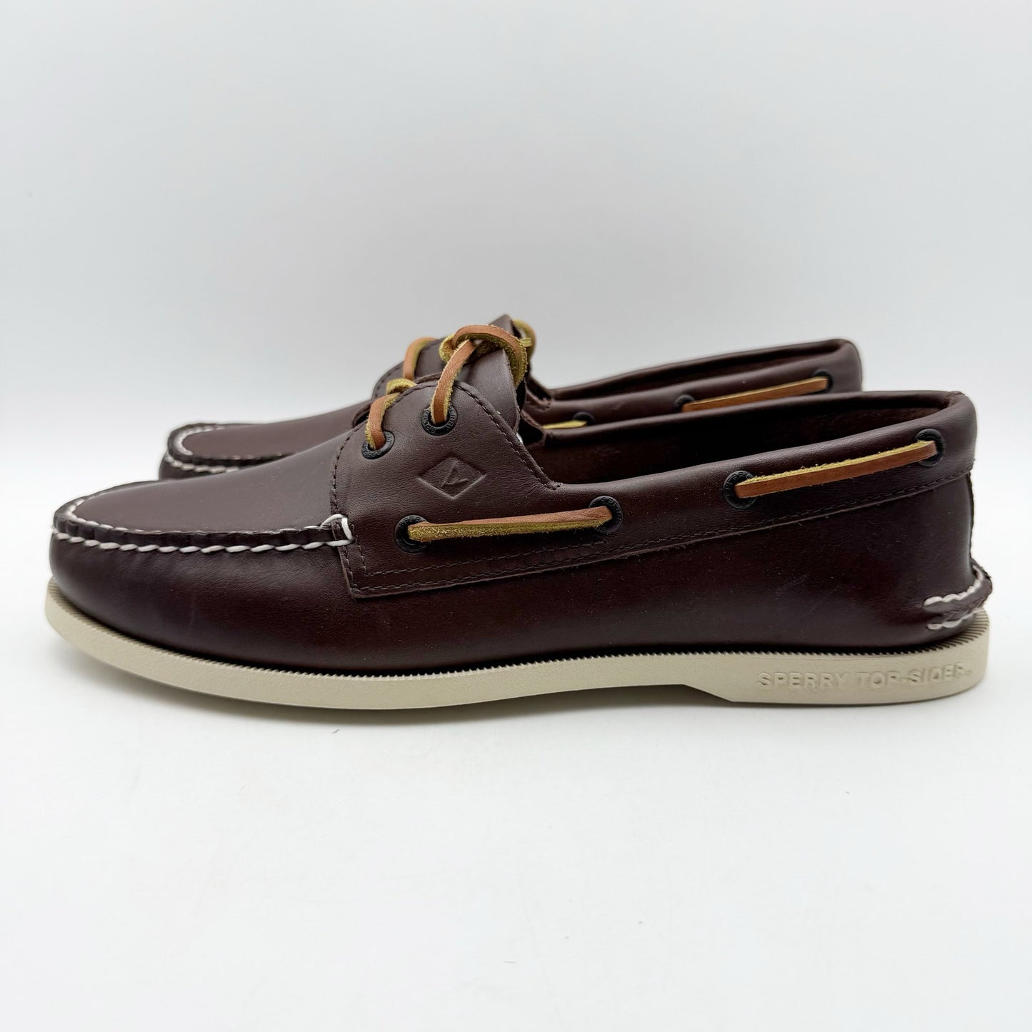Sperry Mens Authentic Original 2-Eye Boat Shoes US 8 XW EU 41 Brown Leather NIB