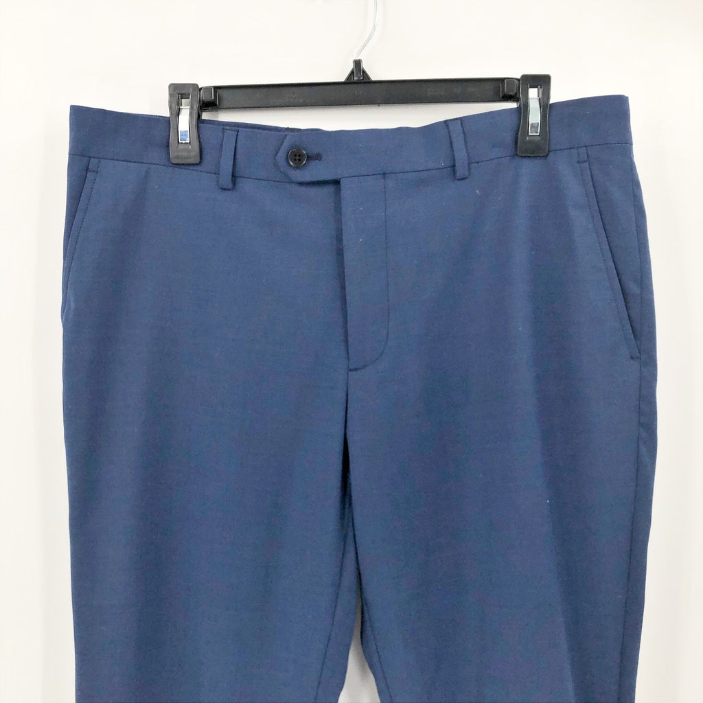 ORIGINAL PENGUIN Men's Osman Dress Pants 40x35 Blue Flat Front Wool Blend NWOT