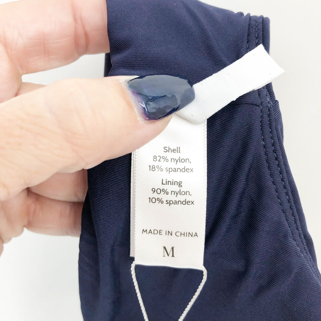 ANDIE SWIM Womens Ventura Swim Top Medium 8-10 Flat Navy Blue Scoop Neck NWT