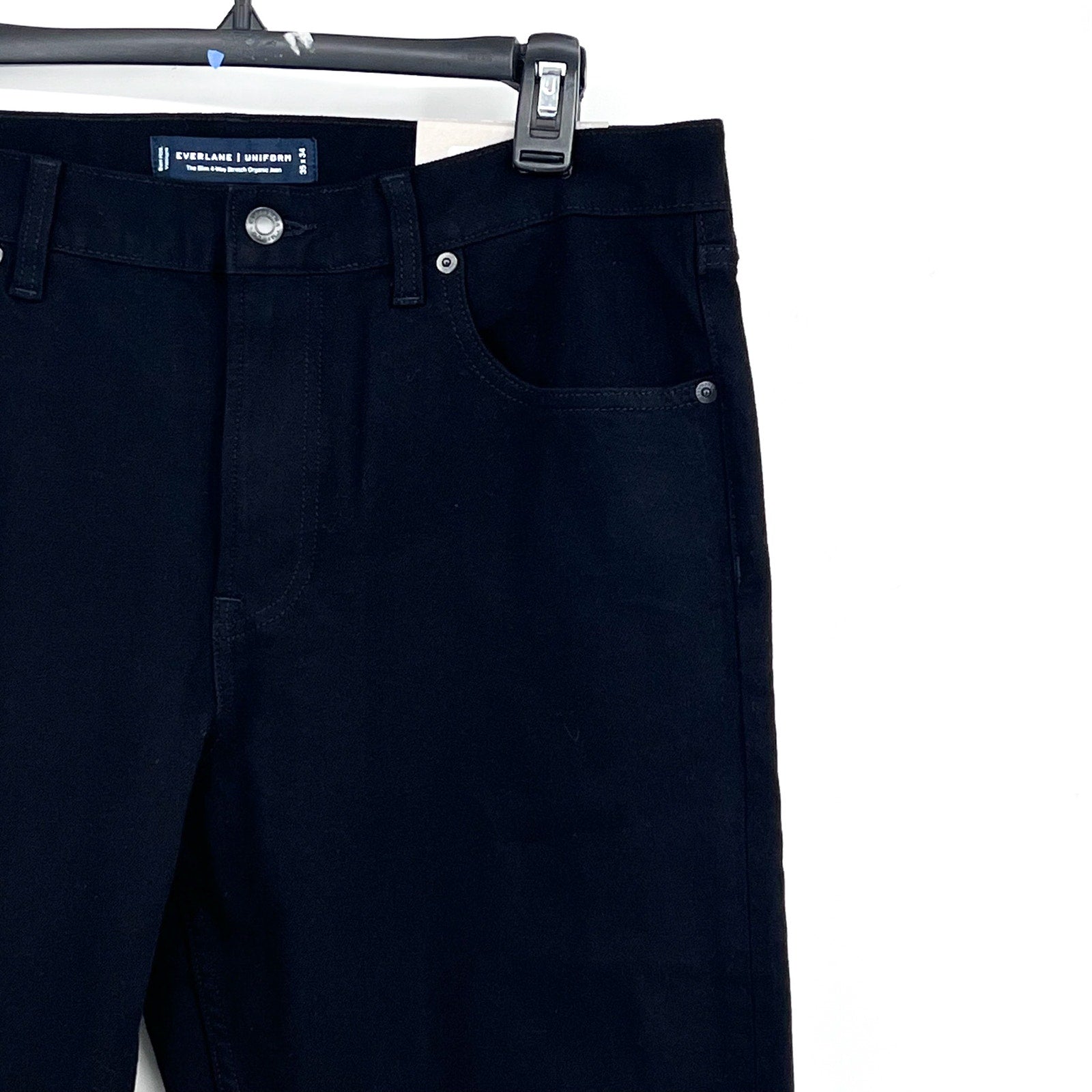 EVERLANE Men's Slim 4-Way Stretch Jeans 35x34 Black Uniform Organic Cotton NWT