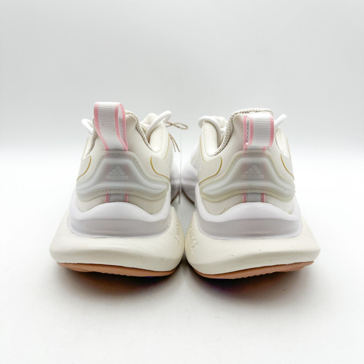 ADIDAS Womens Alphabounce+ Athletic Shoes Size 5.5 White Purple Trainers NWOB