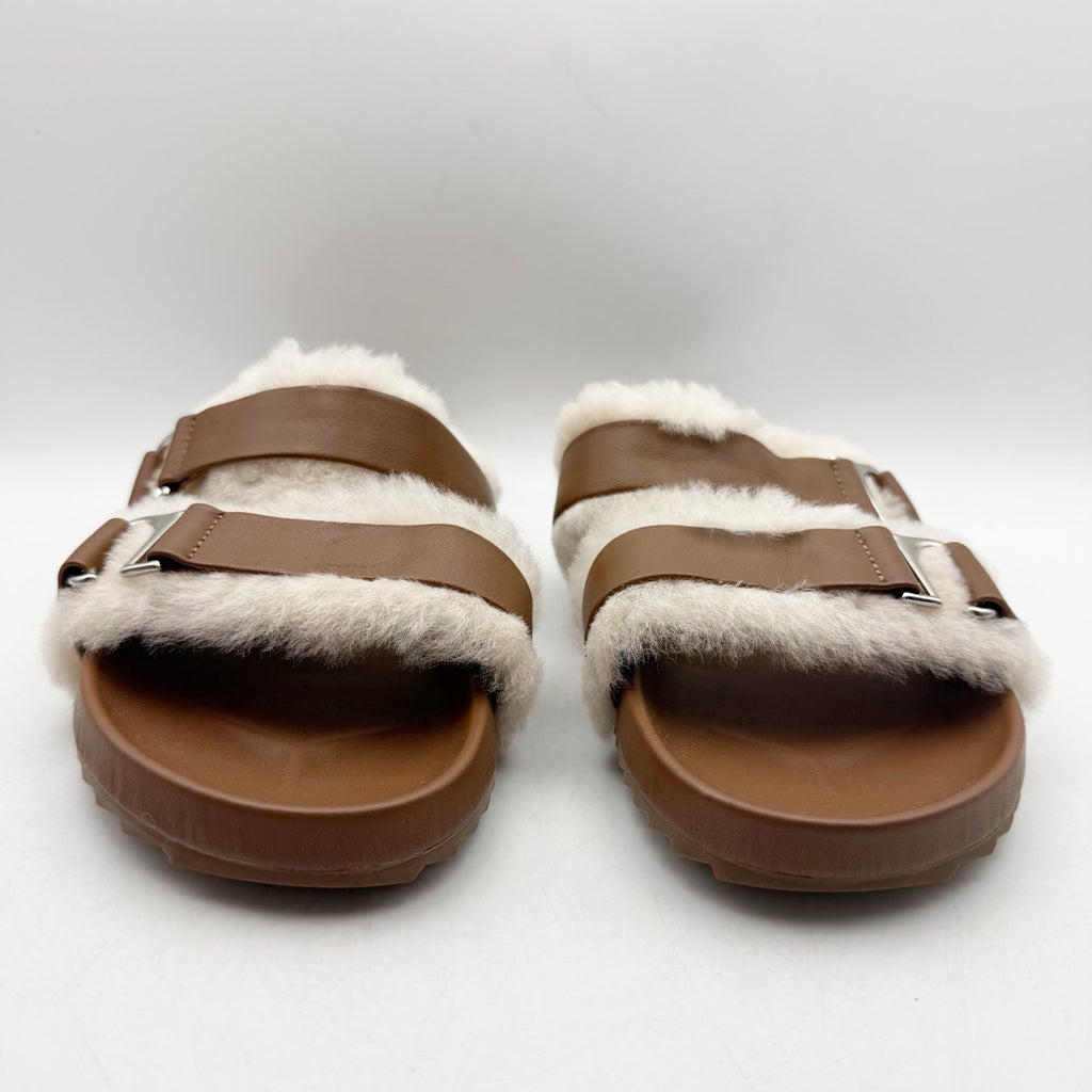 Senso Womens Dalley Slide Sandals EU 42 US 12 M Brown Leather Shearling NWOB