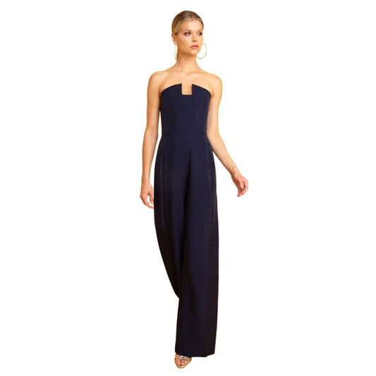 BLACK HALO Women's Lena Jumpsuit Size 2 Navy Blue Strapless NWT