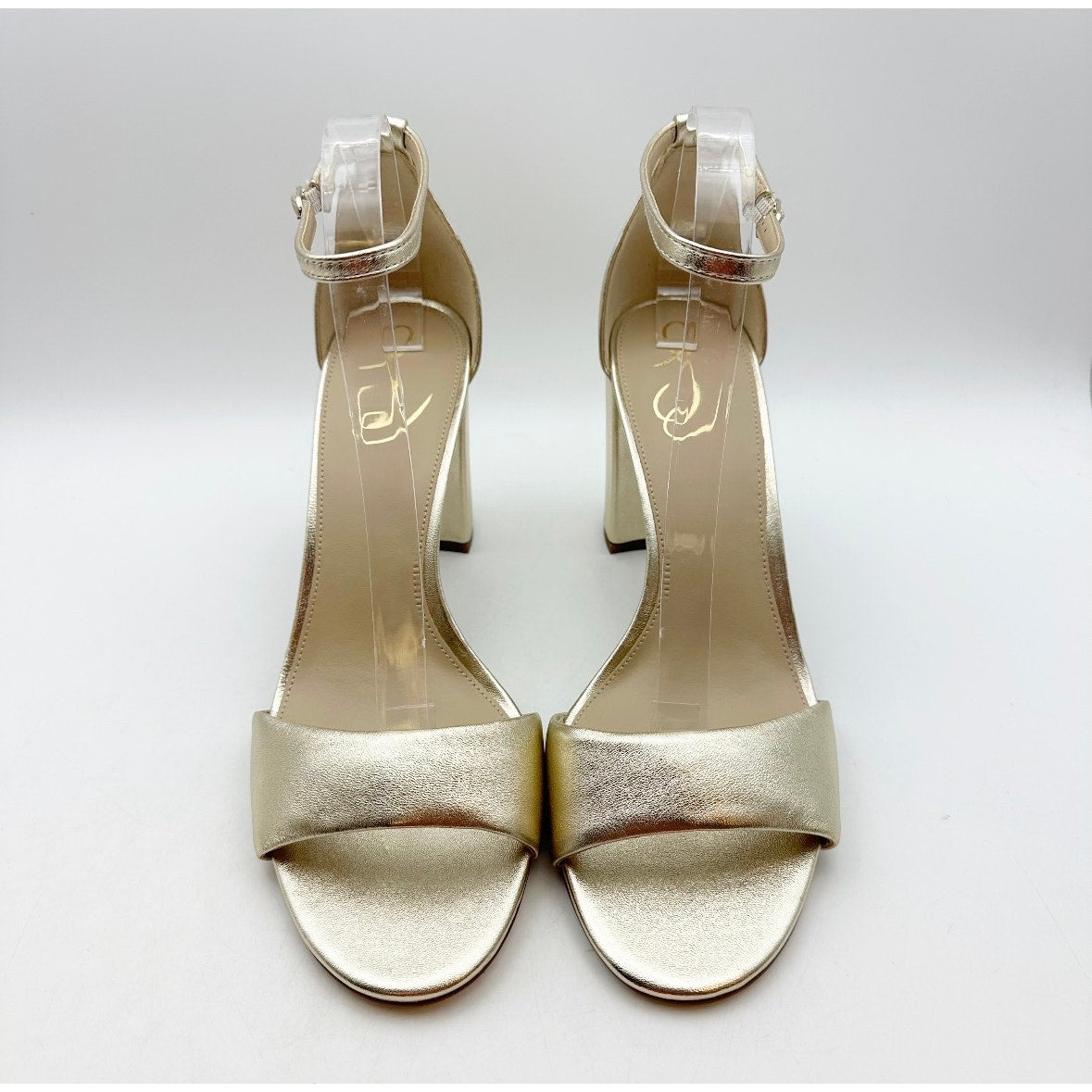 Sam Edelman Womens Robyn Heeled Sandals Size 11 M EU 42 Gold Patent Leather NWOB