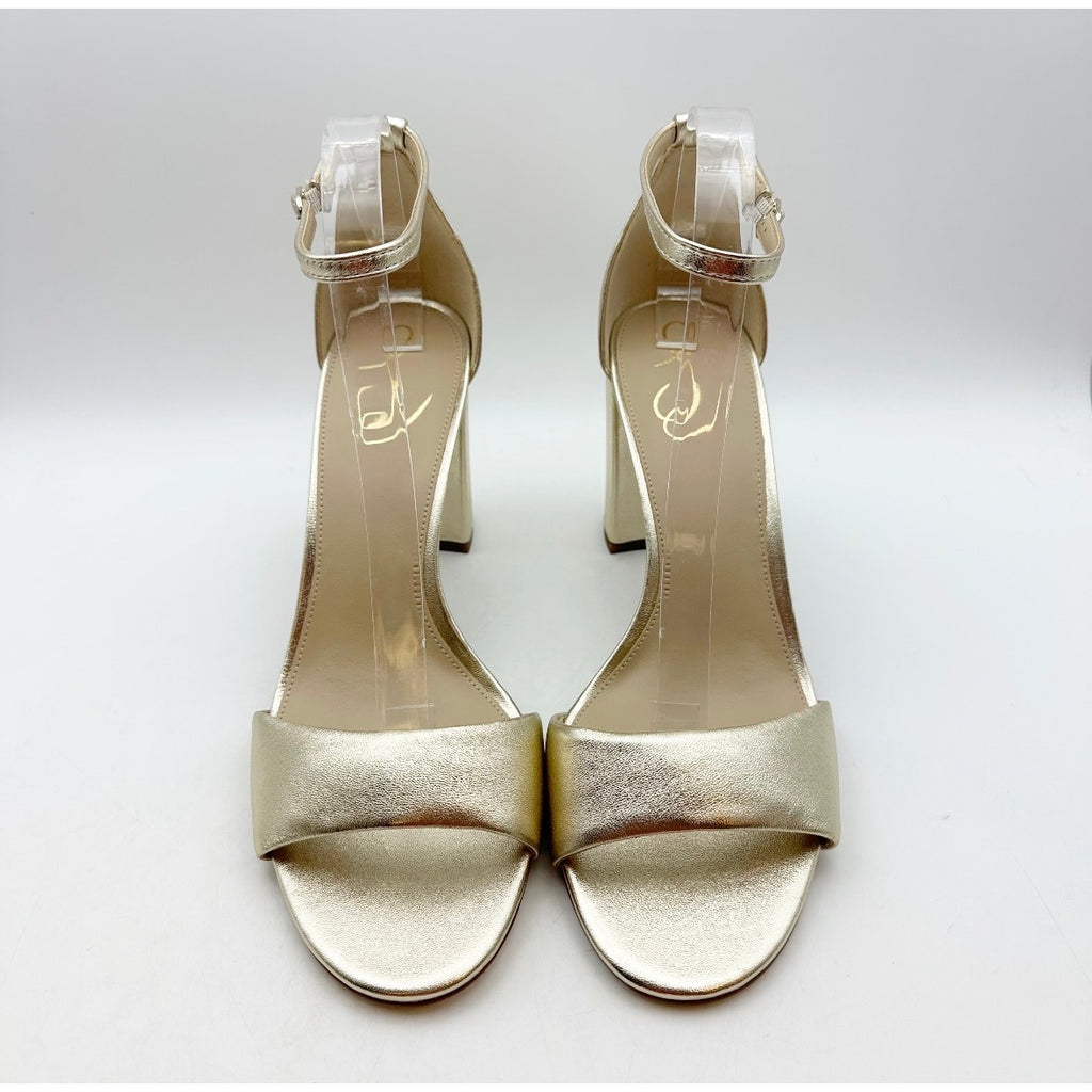 Sam Edelman Womens Robyn Heeled Sandals Size 11 M EU 42 Gold Patent Leather NWOB