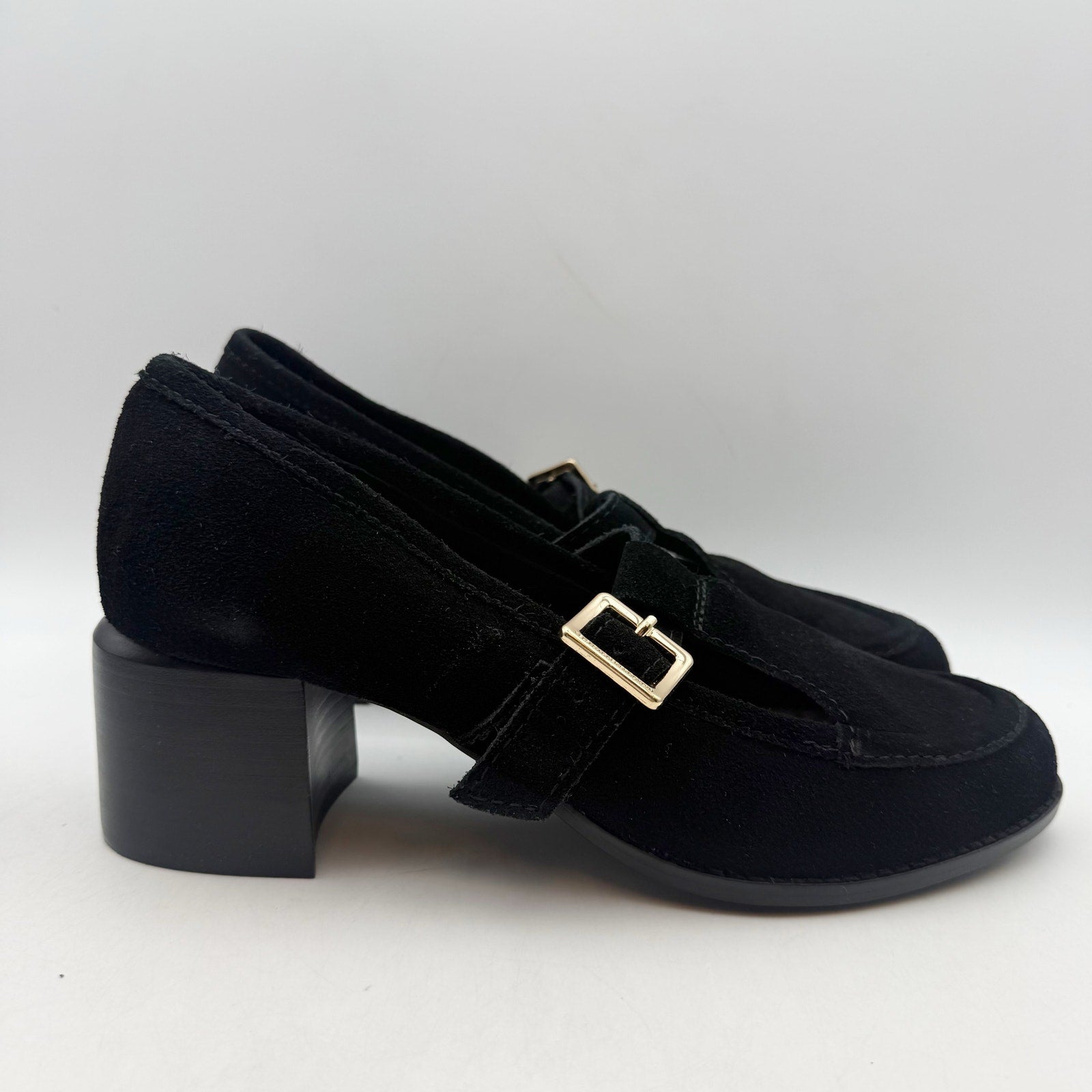 Kelsi Dagger Womens Caleb Mary Jane Heels US 9 EU 39.5 Black Cow Suede NWOB