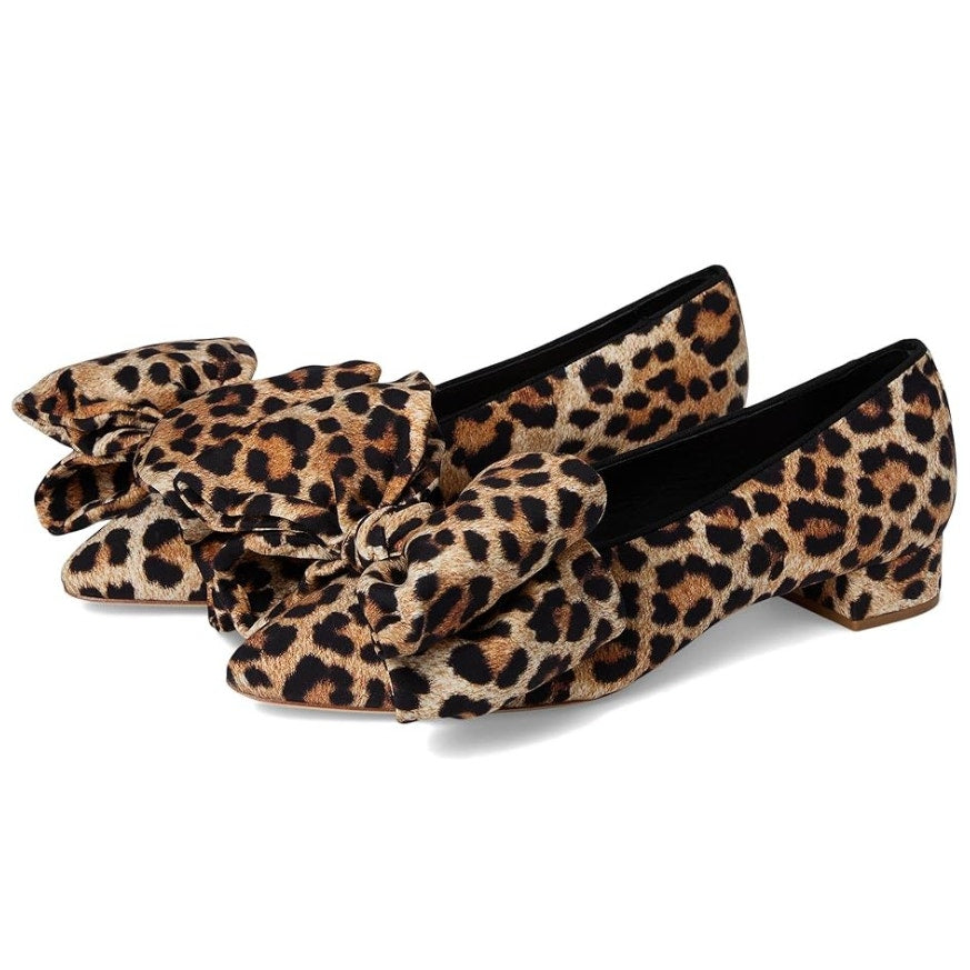 Loeffler Randall Womens Noa Heels Size 9.5 B Black Brown Leopard Bow NIB