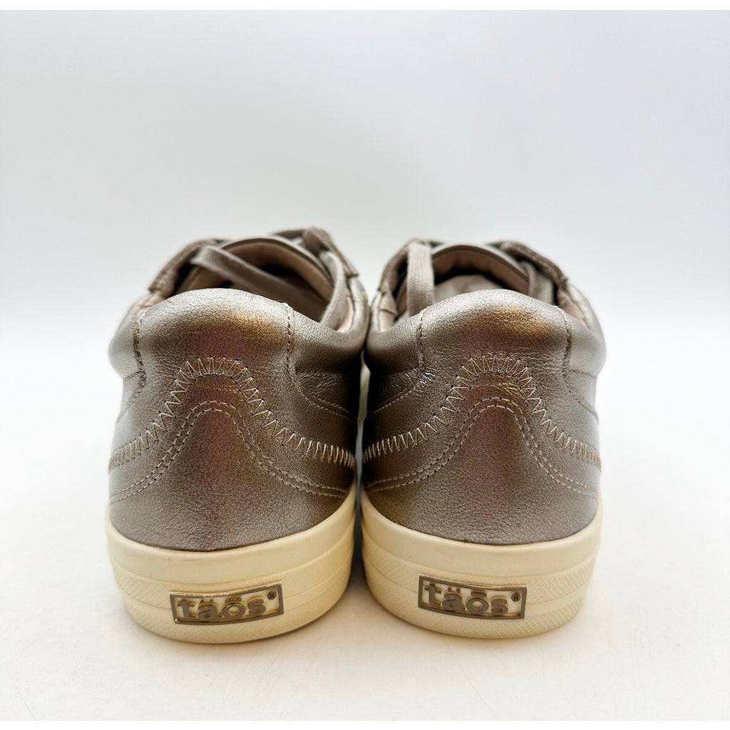 Taos Footwear Womens Plim Soul Lux Sneakers Size 10.5 CHAMPAGNE Gold Leather NIB