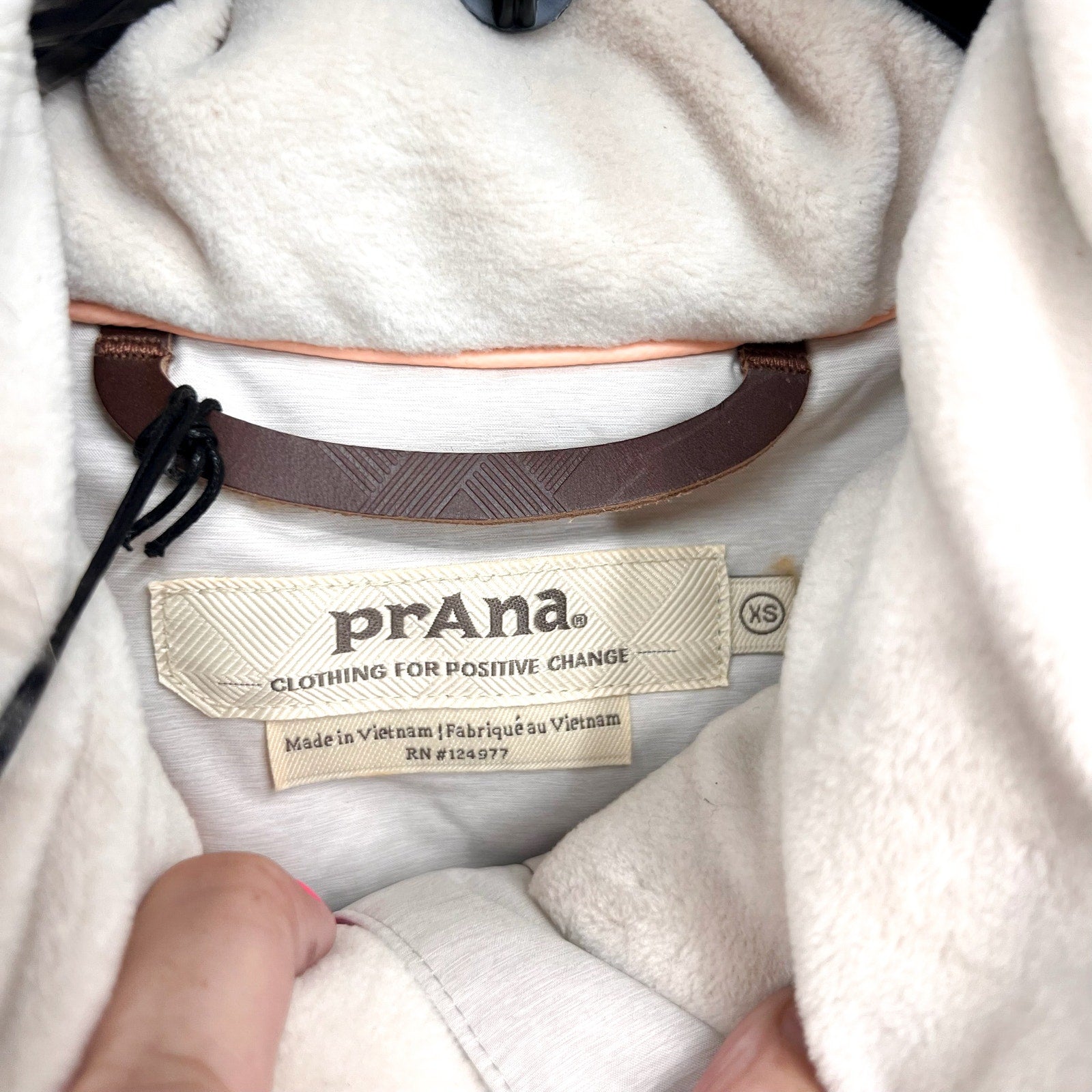 Prana Womens Banajaara Down Vest XS Cream Puffer Hooded Faux Fur NWT $250