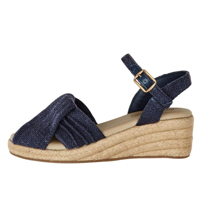 Coldwater Creek Callie Espadrille Sandals Size 6.5 Navy Blue Walk With Me NWOB