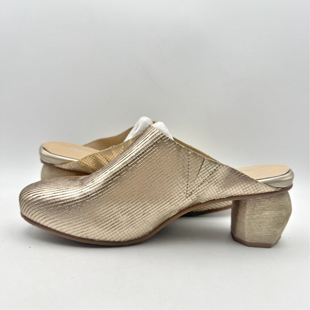 Antelope Womens Penni Mule Heels EU 41 US 10-10.5 Gold Leather NWOB