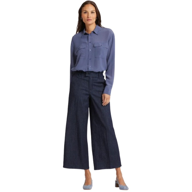 NYDJ Women's Mona Wide Leg Ankle Trouser Jeans Size 16 Deep Blue Rinse NWT