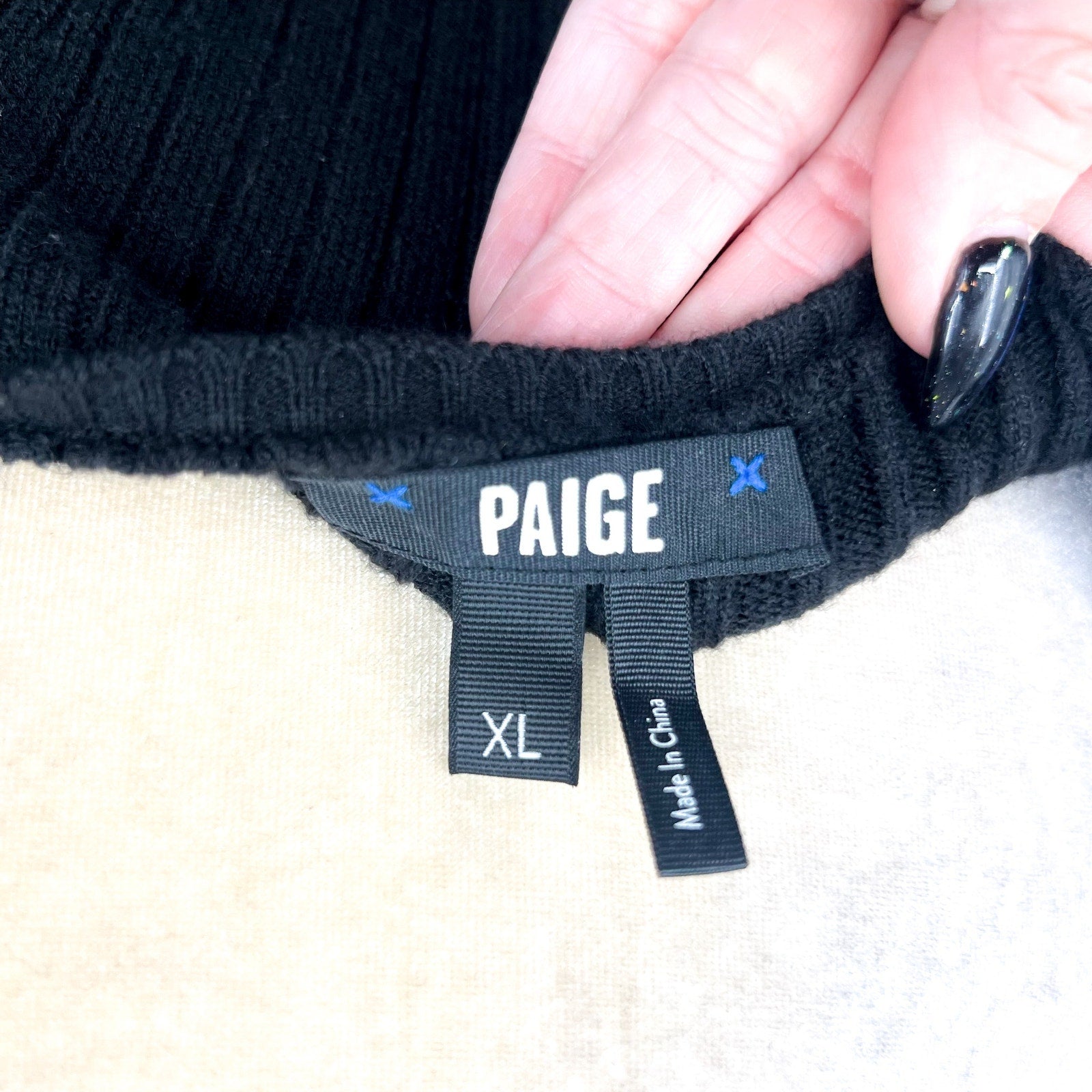 Paige Womens Celie Night Out Sweater Dress XL Black Blouson Sleeves NWOT