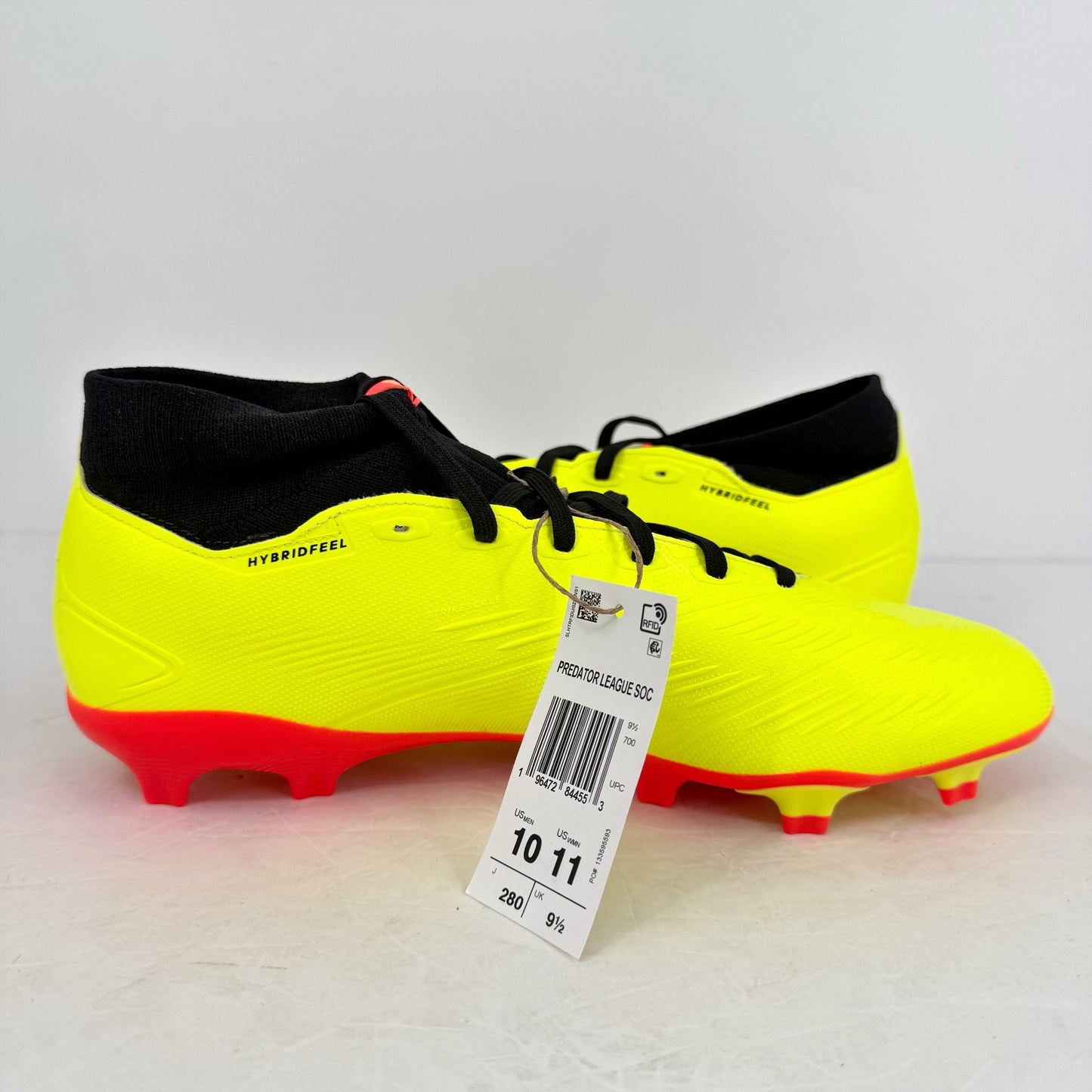 Adidas Mens Predator League Mid FG Soccer Cleats US 10 Yellow Black Athletic NIB