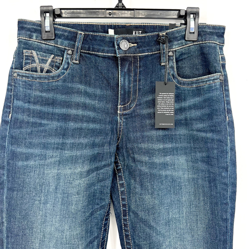 KUT FROM THE KLOTH Women's Stevie Straight Leg Jean Size 6 Blue Wise Wash NWT