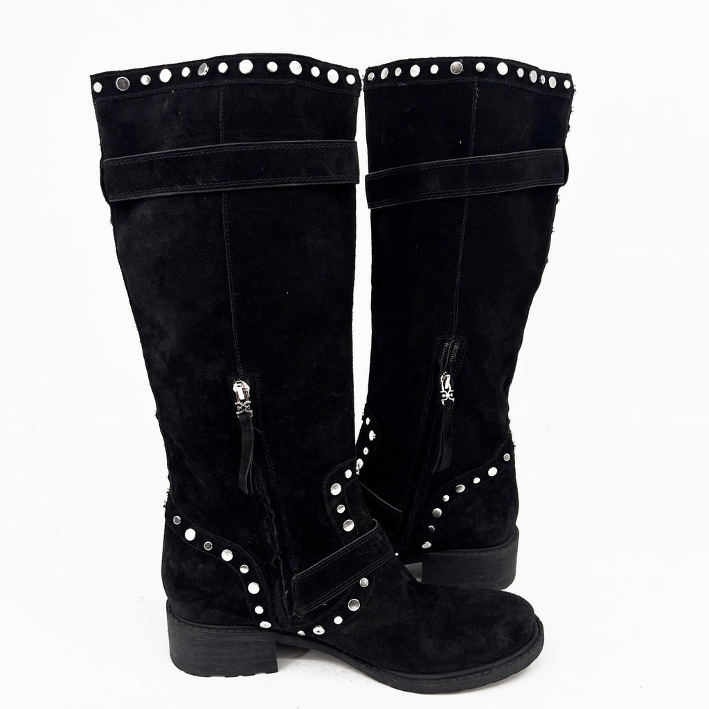 Sam Edelman Womens Deryn Studded Knee High Boots Size 10.5 EU 40.5 Black NWOB