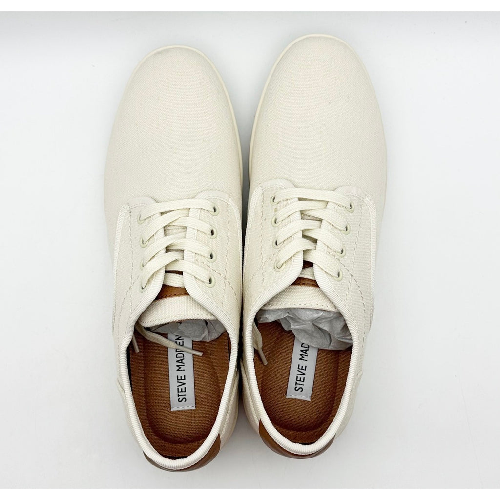 STEVE MADDEN Mens Fenta Casual Sneakers Size 10.5 M Cream White Fabric NIB