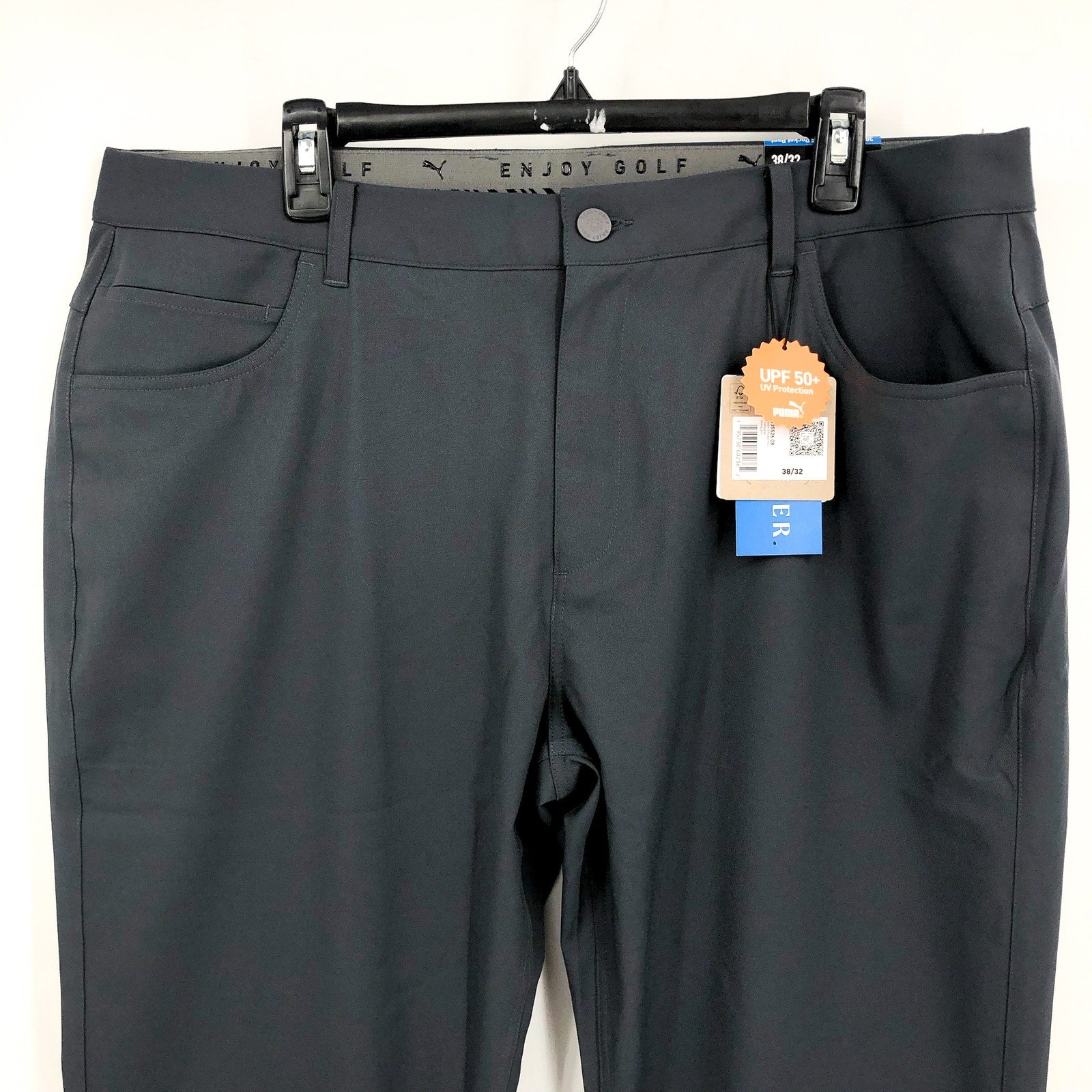 PUMA Men's Dealer 5 Pocket Golf Pants 38x32 Dark Grey Flat Front NWT