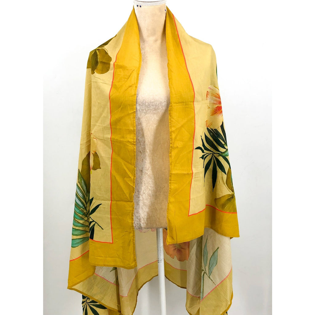 LAUREN RALPH LAUREN Island Tropical Pareo Wrap Skirt Cover Up OS Gold NWT