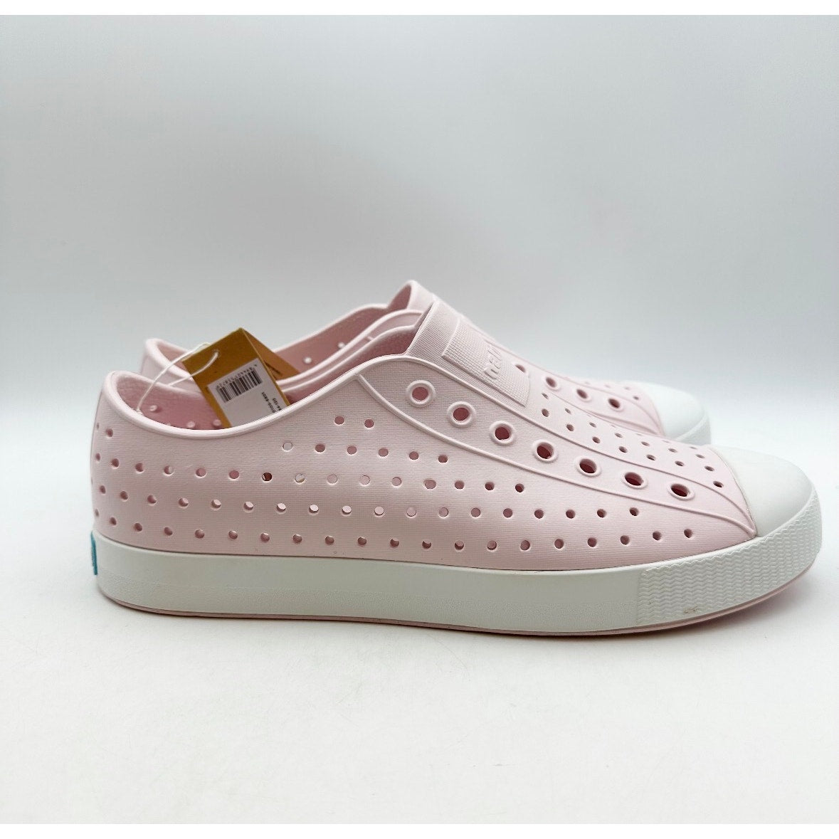 NATIVE Adult Jefferson Slip-On Shoes Mens 9 Womens 11 Milk Pink Shell White NWOB