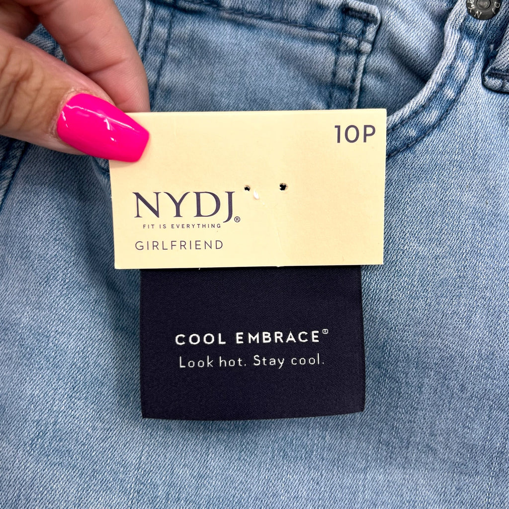 NYDJ Womens Margot Girlfriend Jeans Size 10 PETITE Kingston Blue NWT