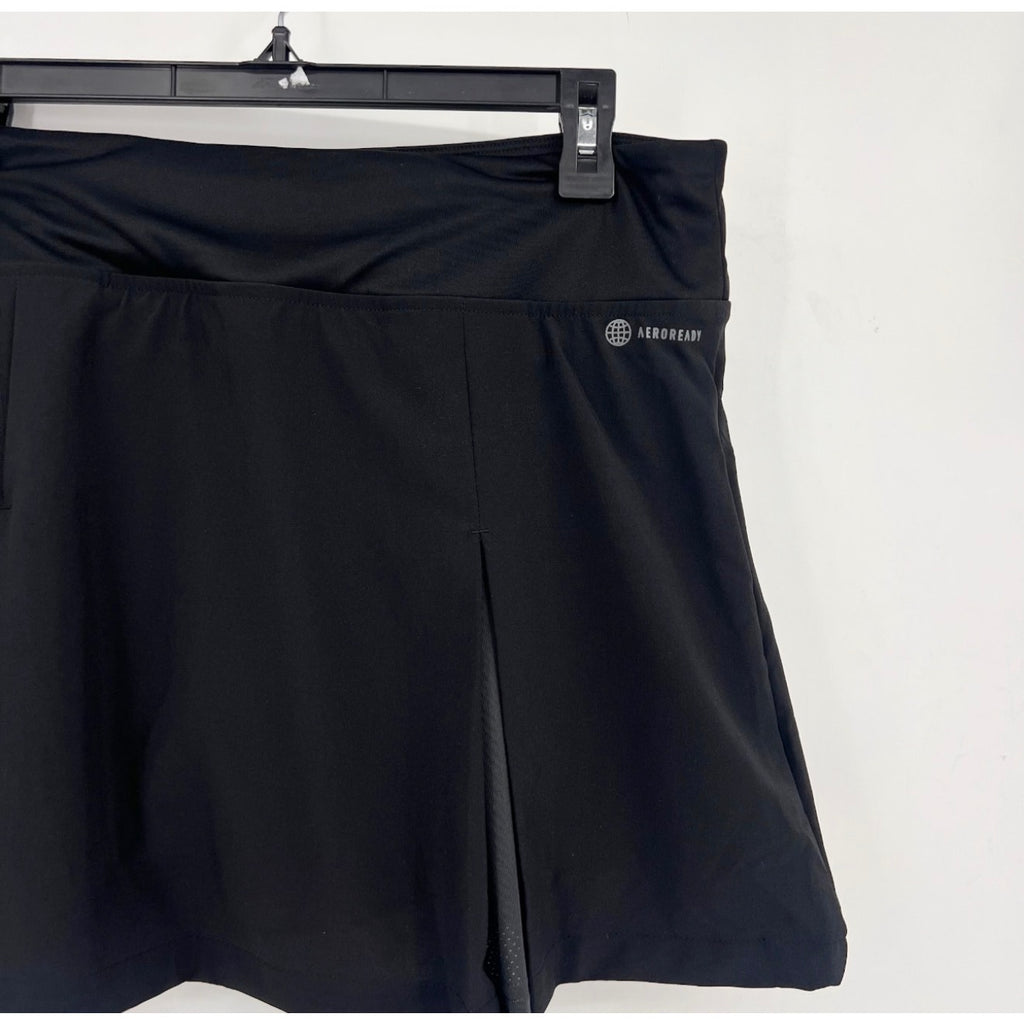 ADIDAS Women's Club Pleated Tennis Skirt Large Black Stretch NWT HS1459