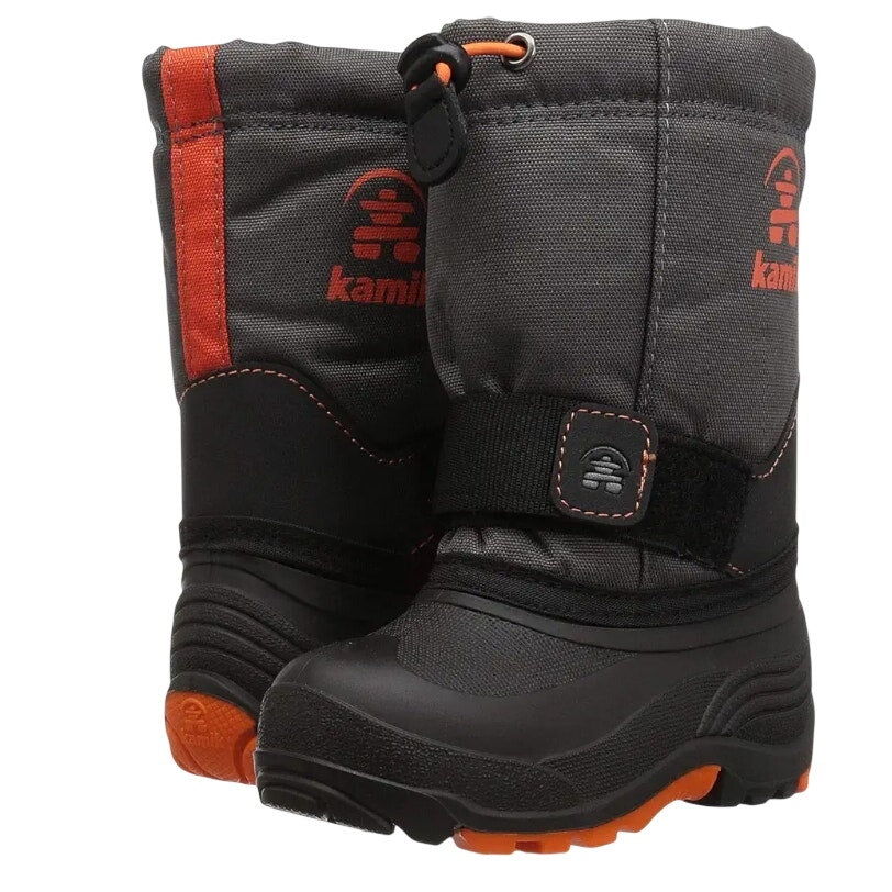 Kamik Kids Rocket Snow Boots US 13 Wide Grey Black Waterproof NIB