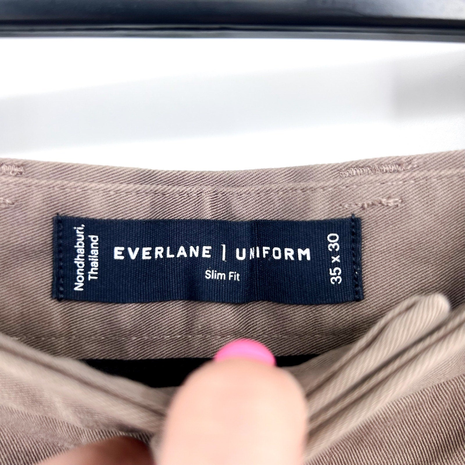 EVERLANE Men's Uniform Performance Chino 35x30 Tan Abalone Slim Fit Pants NWT