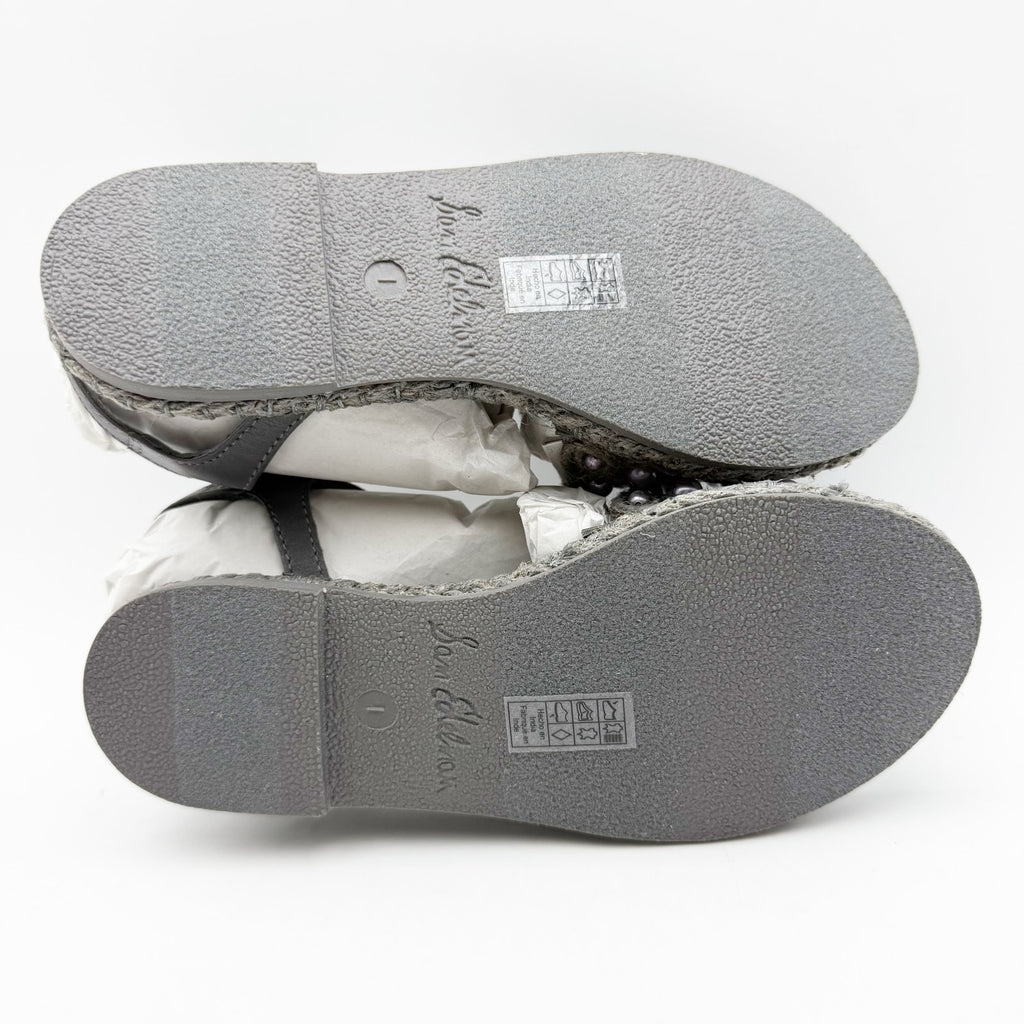 Sam Edelman Kids Holly Sandals US 1 M EU 32 Mockingbird Grey Linen NIB