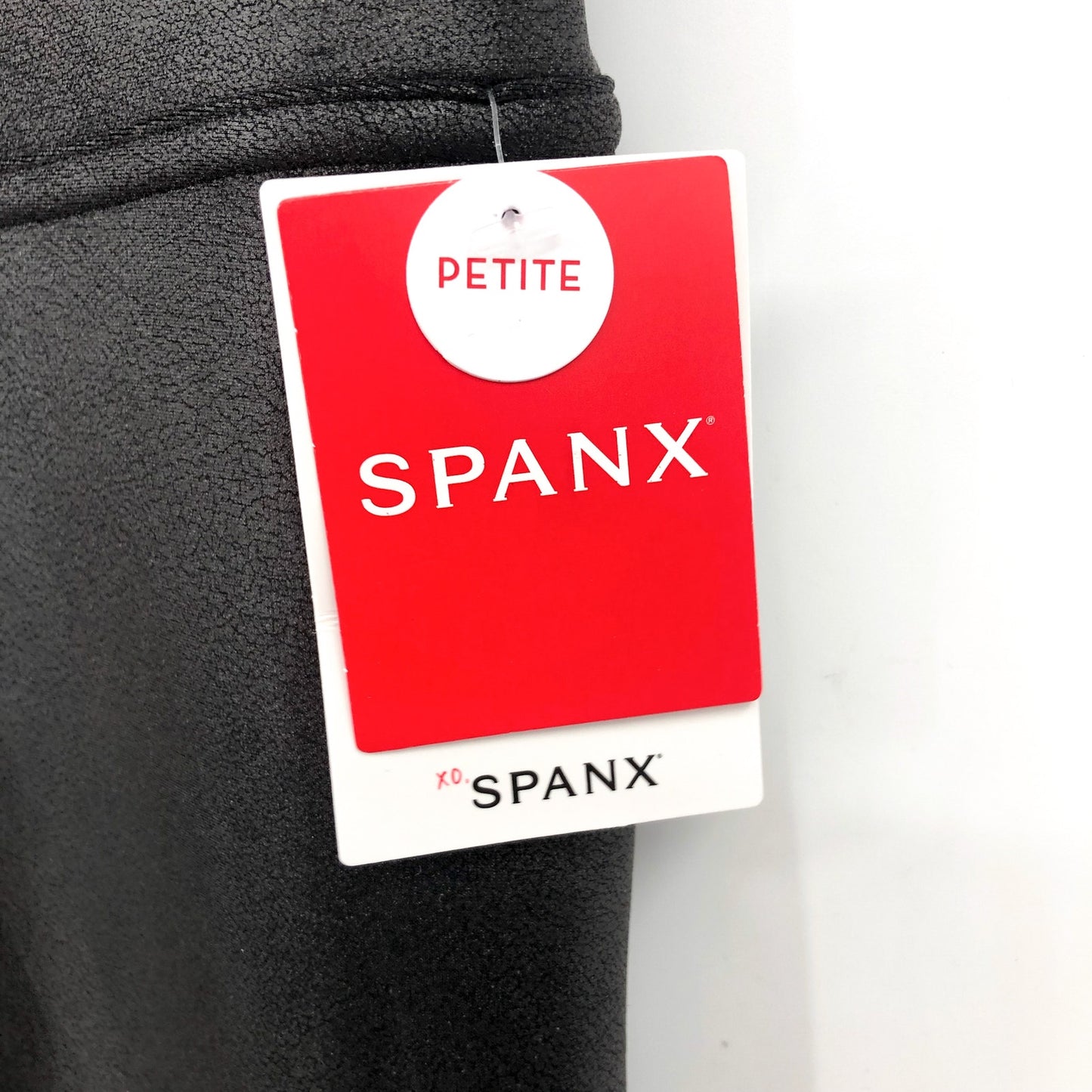 SPANX Women's SpanxShape Faux Leather Leggings 1X Petite Black High Waisted NWT