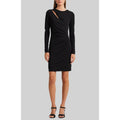 LAUREN RALPH LAUREN Women's Pleated Jersey Cocktail Dress Size 12 Black NWT