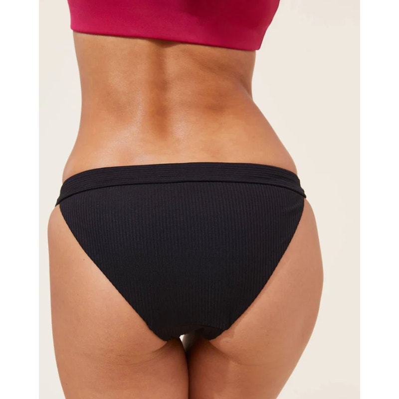 ANDIE SWIM Women's The Banded Cheeky Bikini Bottom Size XXL Black Ribbed