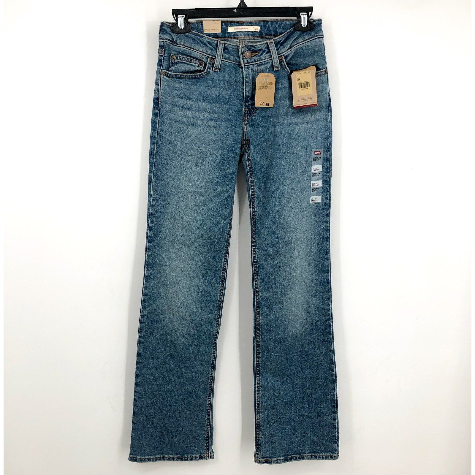 LEVI'S Women's Superlow Bootcut Jeans 25x32 Size 0 Medium Wash NWT A4679-0001