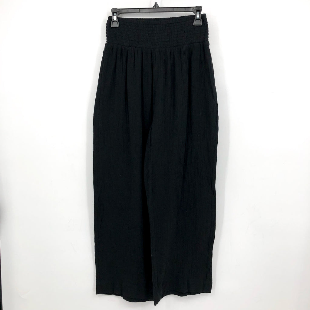 SEAFOLLY Womens Double Cloth Shirring Pants XS Black Pull-On Cover Up Casual NWT