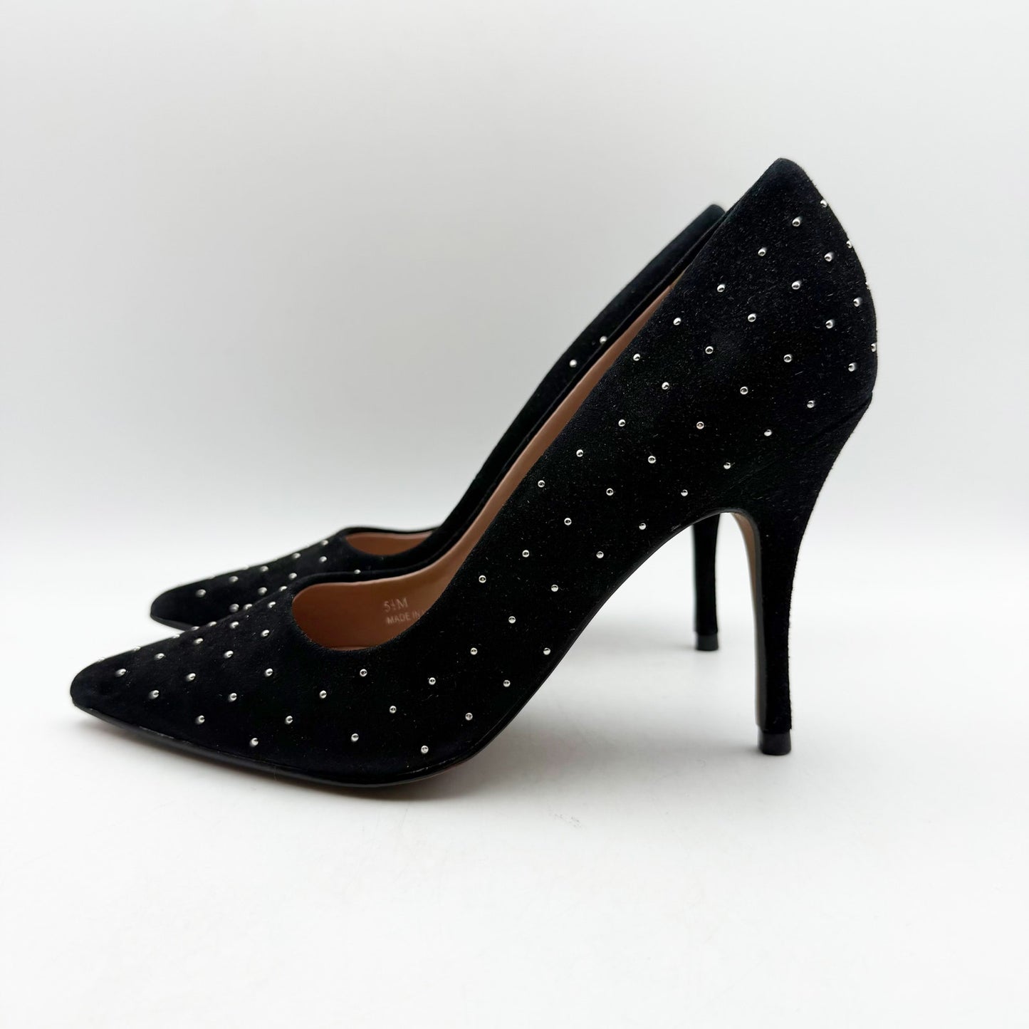 Linea Paola Womens Pamila Pumps US 5.5 M Black Stud Details Stiletto NIB