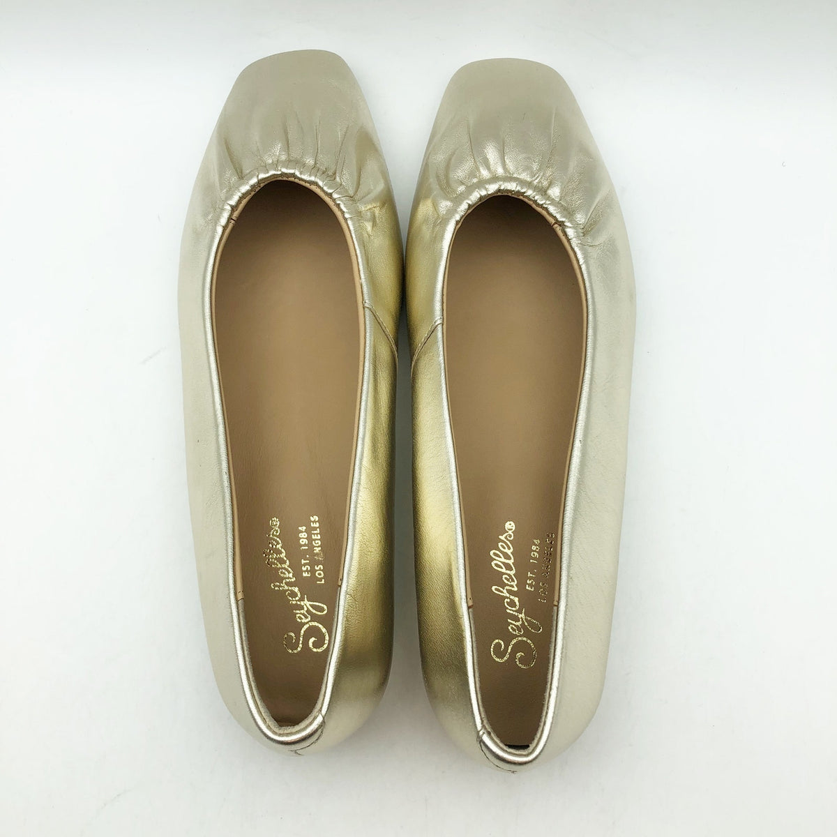 Seychelles Womens Little Things Flats US 7.5 EU 38 Platinum Gold Leather NWOB