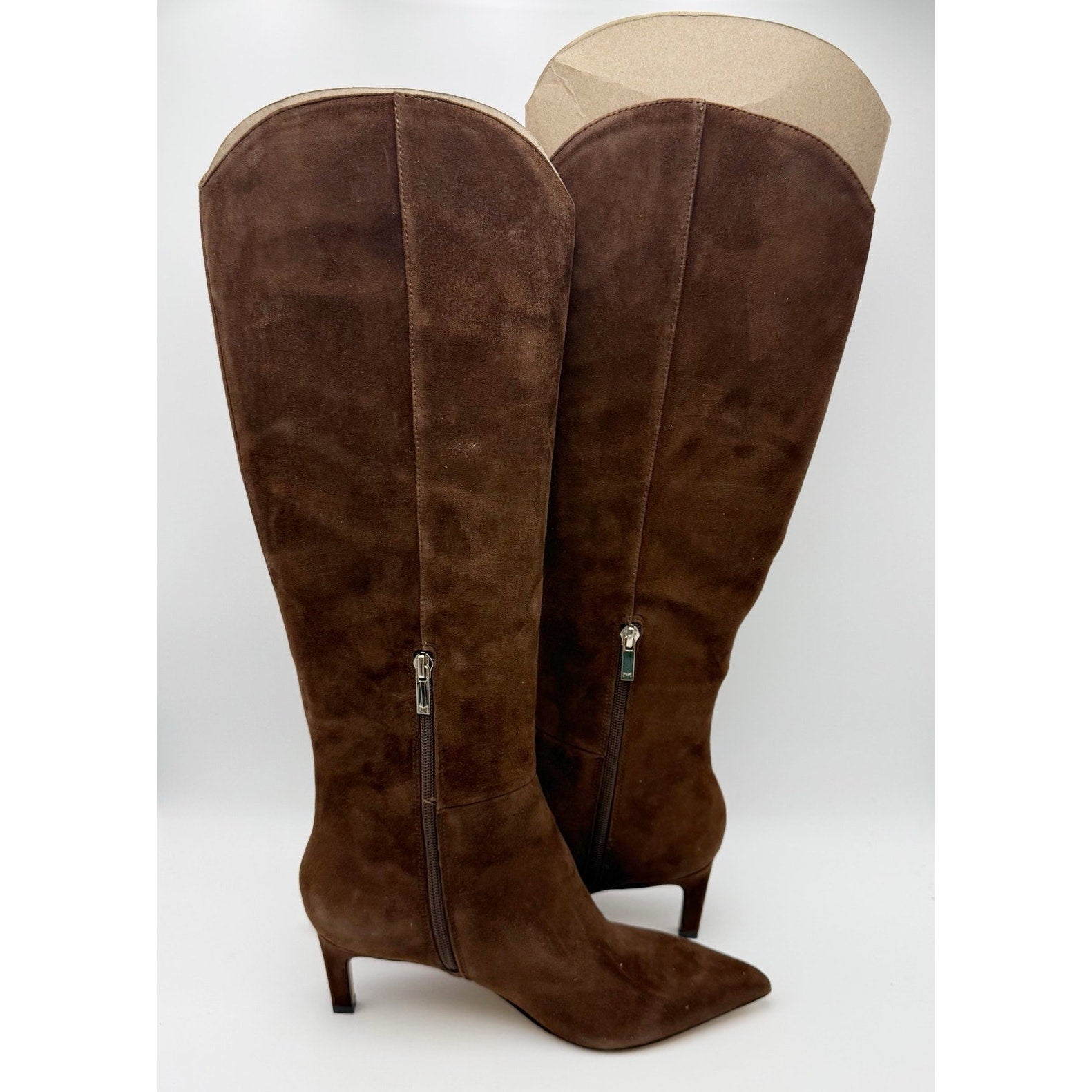 Marc Fisher Womens LTD Quinnie Knee High Boots US 8.5 M Brown Suede NIB