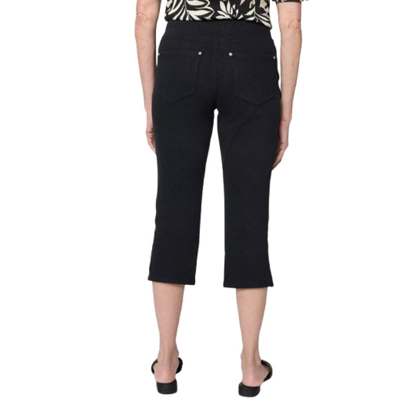 BELLE BY KIM GRAVEL Women's Flexibelle Capri Jeans 26W Black NWOT