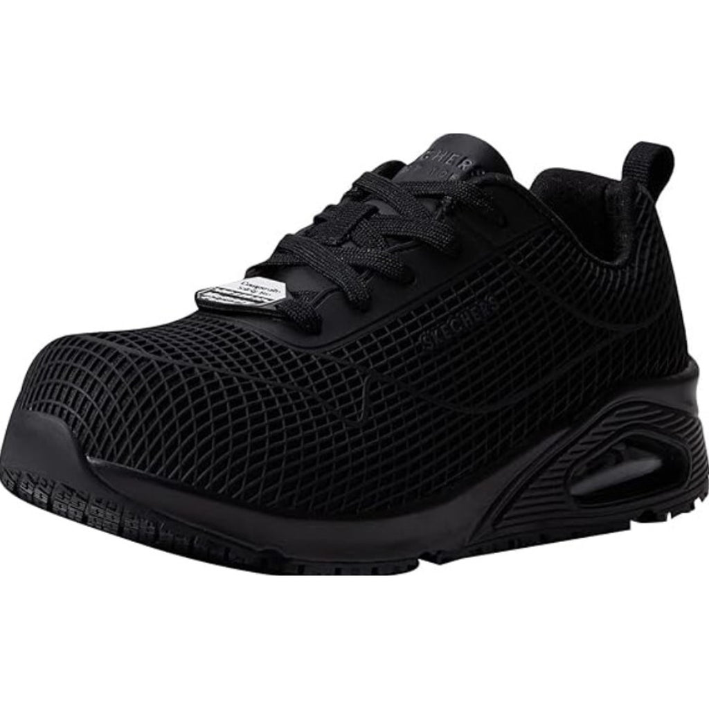 Skechers Work Womens Uno Deloney Shoes Size 5.5 Black Comp Toe NMT SR EH NIB