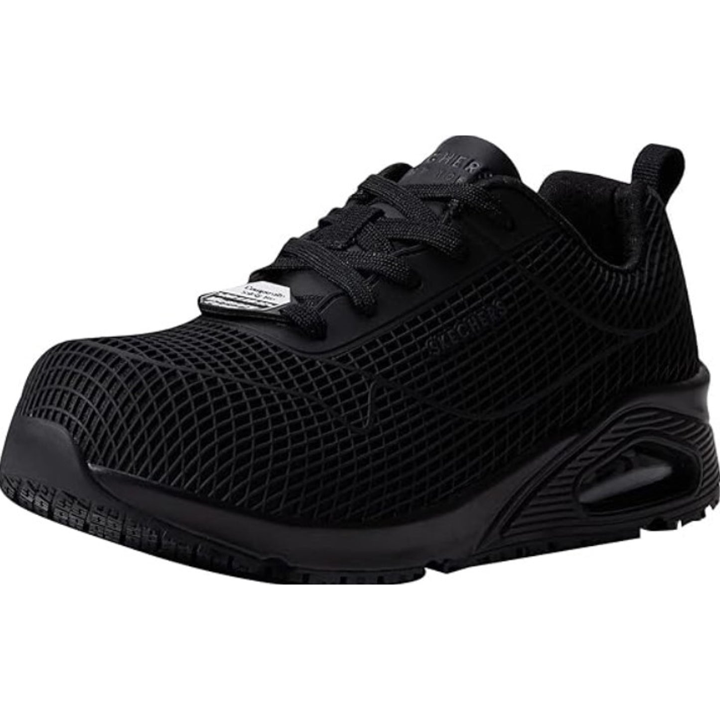 Skechers Work Womens Uno Deloney Shoes US 5.5 Black Comp Toe NMT SR EH NIB