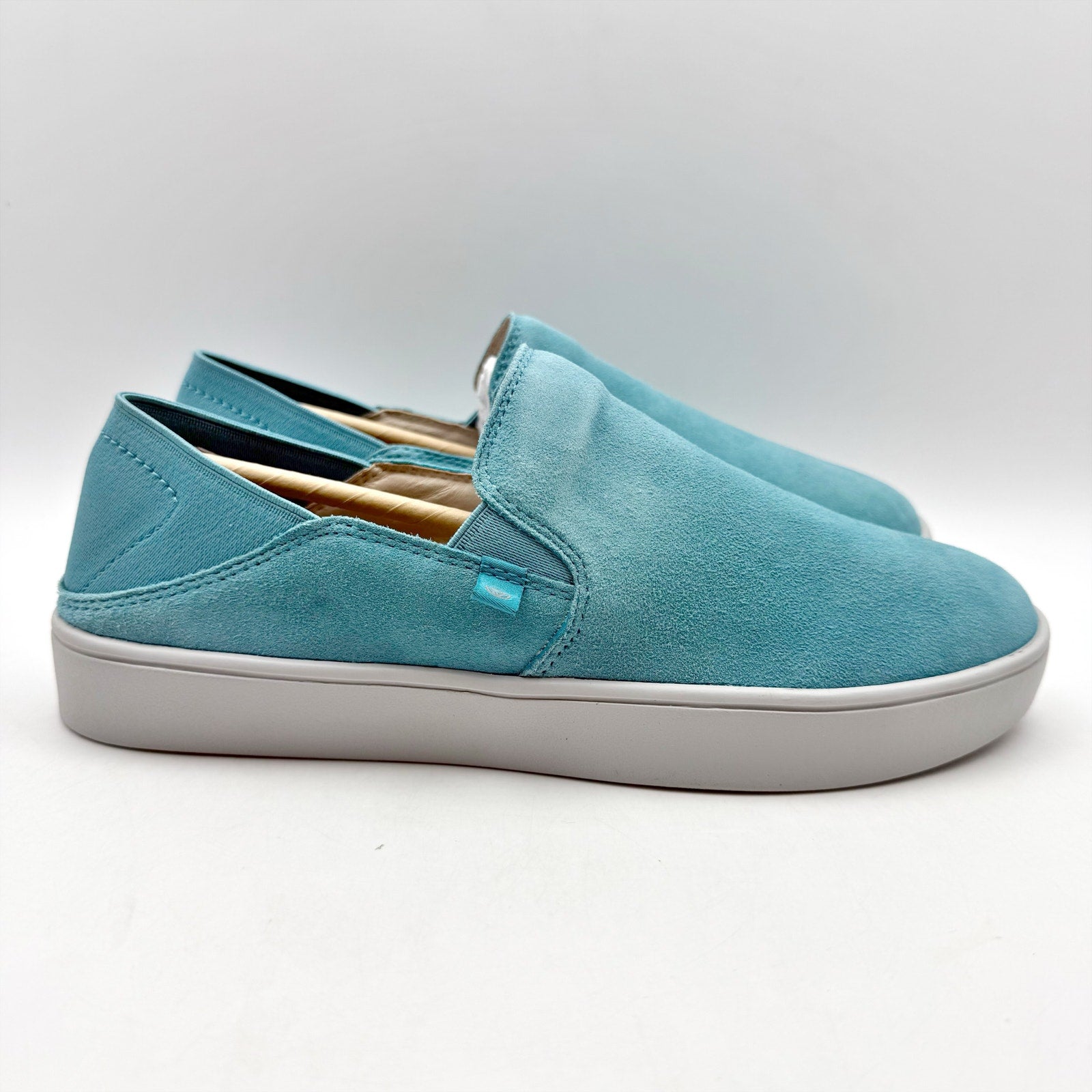 Spenco Womens Saylor Slip On Casual Shoes Size 8 WIDE Blue Leather NIB