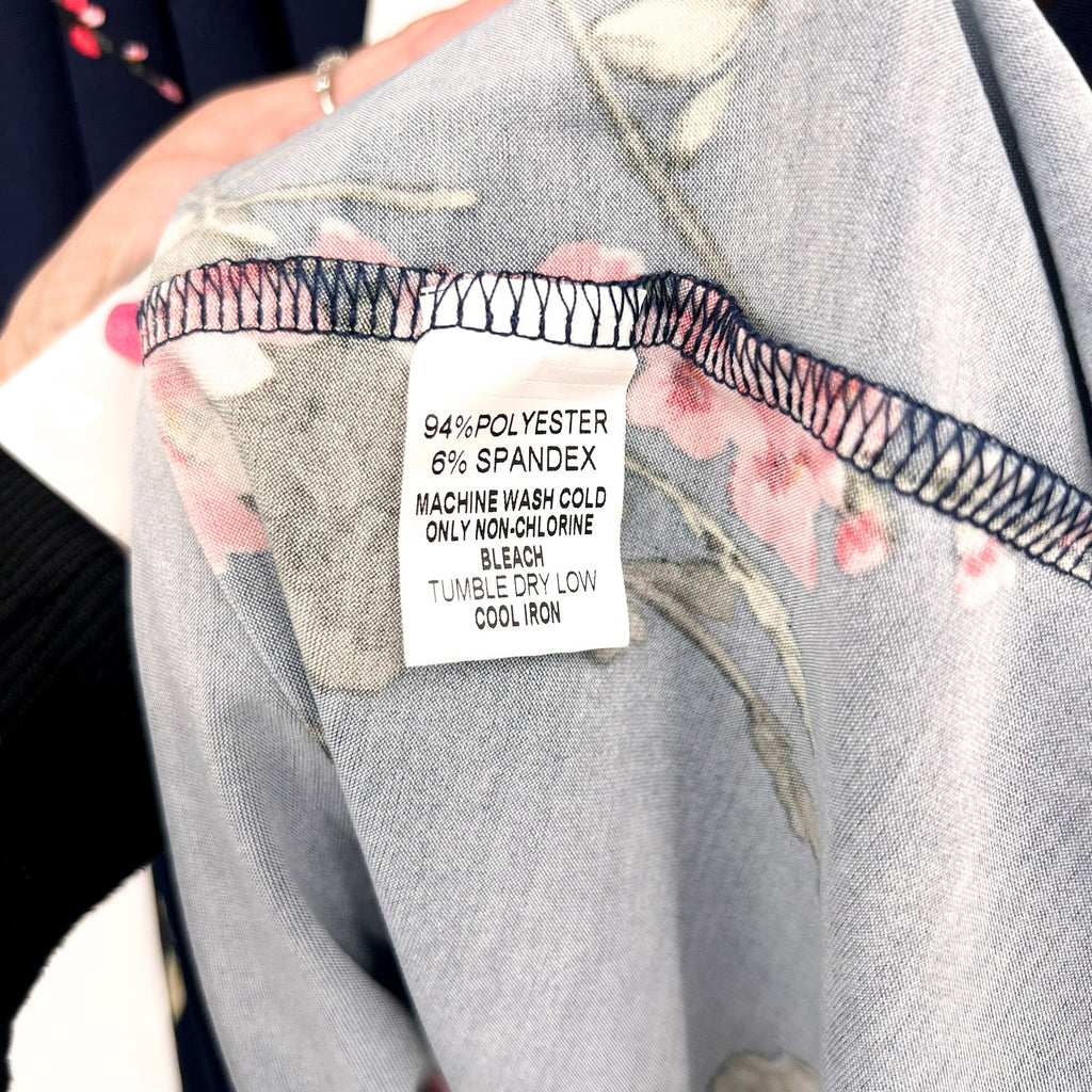 PAPERMOON Women's Basima Back Detail Knit Top 3X Navy Blue Floral Stitchfix NWT