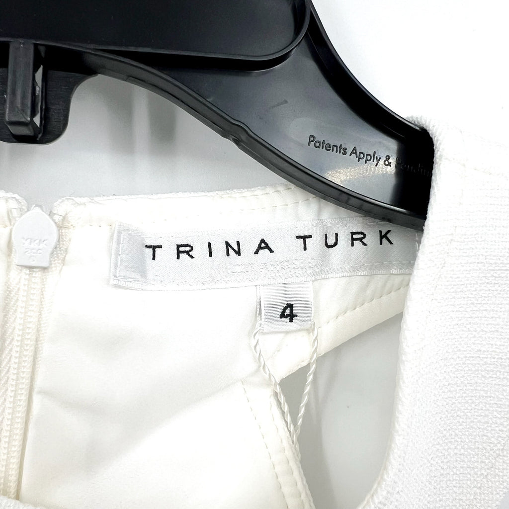 TRINA TURK Women's Halter Triton Dress Size 4 Gulfstream White Multi Floral NWT